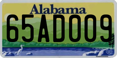 AL license plate 65AD009