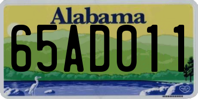 AL license plate 65AD011
