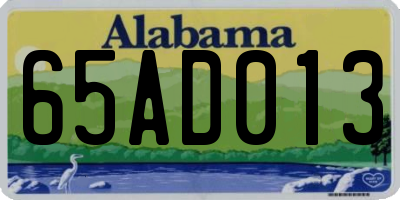AL license plate 65AD013
