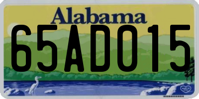 AL license plate 65AD015