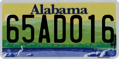 AL license plate 65AD016