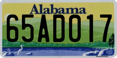 AL license plate 65AD017