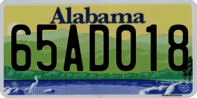 AL license plate 65AD018