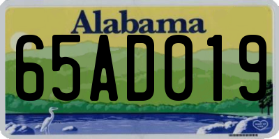 AL license plate 65AD019