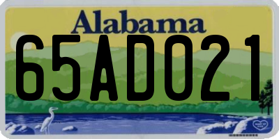 AL license plate 65AD021