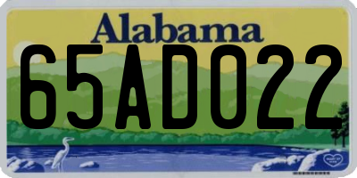 AL license plate 65AD022