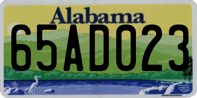 AL license plate 65AD023
