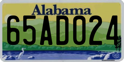 AL license plate 65AD024