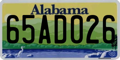 AL license plate 65AD026