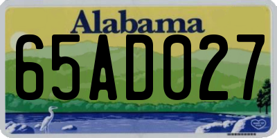 AL license plate 65AD027