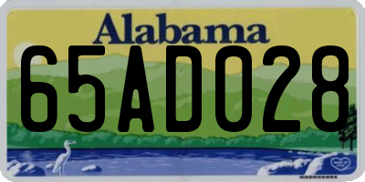 AL license plate 65AD028