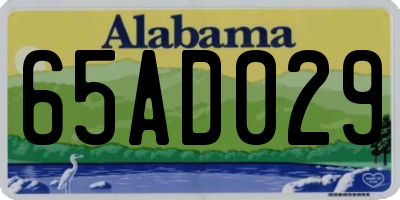 AL license plate 65AD029