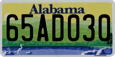 AL license plate 65AD030