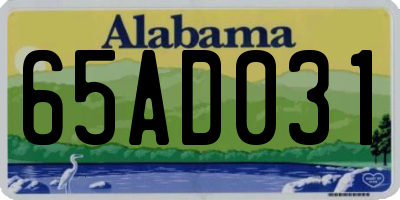 AL license plate 65AD031