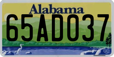 AL license plate 65AD037