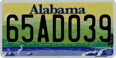 AL license plate 65AD039