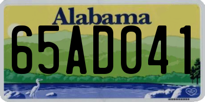 AL license plate 65AD041