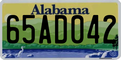 AL license plate 65AD042