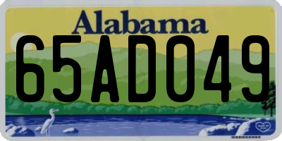 AL license plate 65AD049