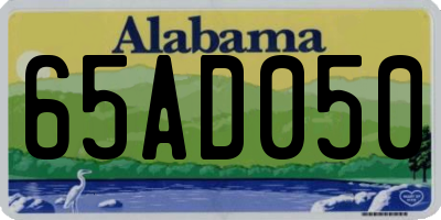 AL license plate 65AD050