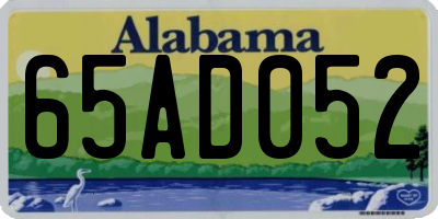 AL license plate 65AD052