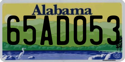 AL license plate 65AD053