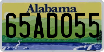 AL license plate 65AD055