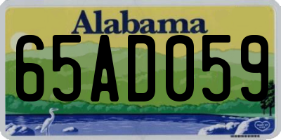 AL license plate 65AD059