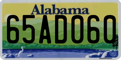 AL license plate 65AD060