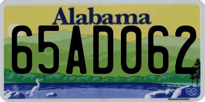 AL license plate 65AD062