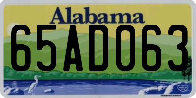 AL license plate 65AD063