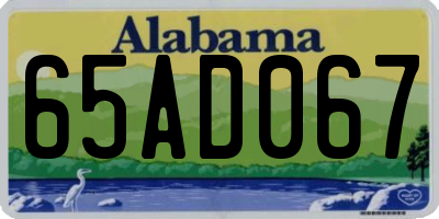 AL license plate 65AD067
