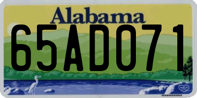 AL license plate 65AD071