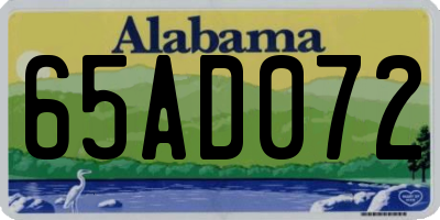 AL license plate 65AD072