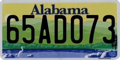 AL license plate 65AD073