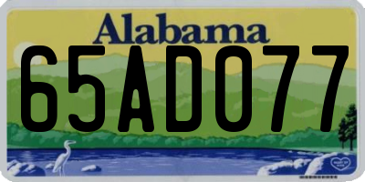 AL license plate 65AD077