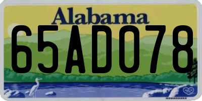 AL license plate 65AD078