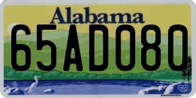 AL license plate 65AD080