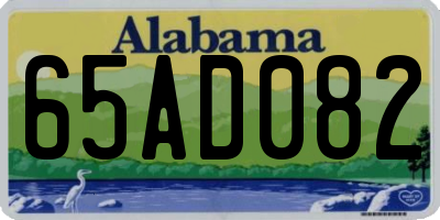 AL license plate 65AD082