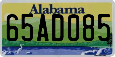 AL license plate 65AD085