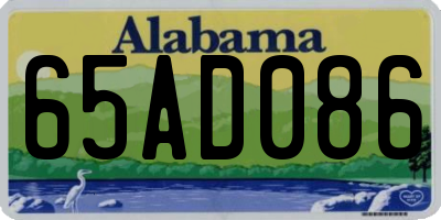 AL license plate 65AD086