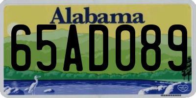 AL license plate 65AD089