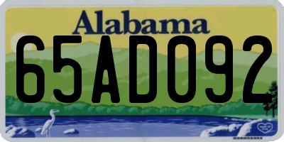 AL license plate 65AD092
