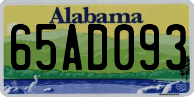 AL license plate 65AD093