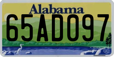 AL license plate 65AD097