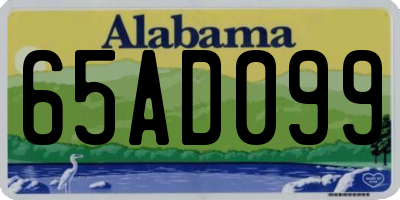 AL license plate 65AD099