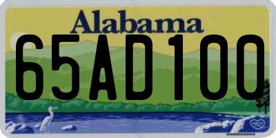 AL license plate 65AD100