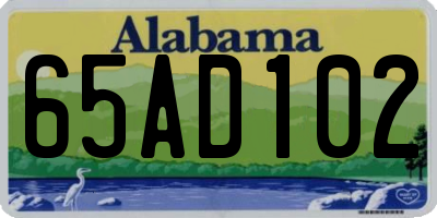 AL license plate 65AD102