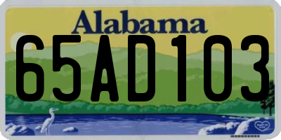 AL license plate 65AD103