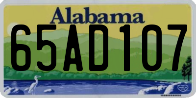 AL license plate 65AD107